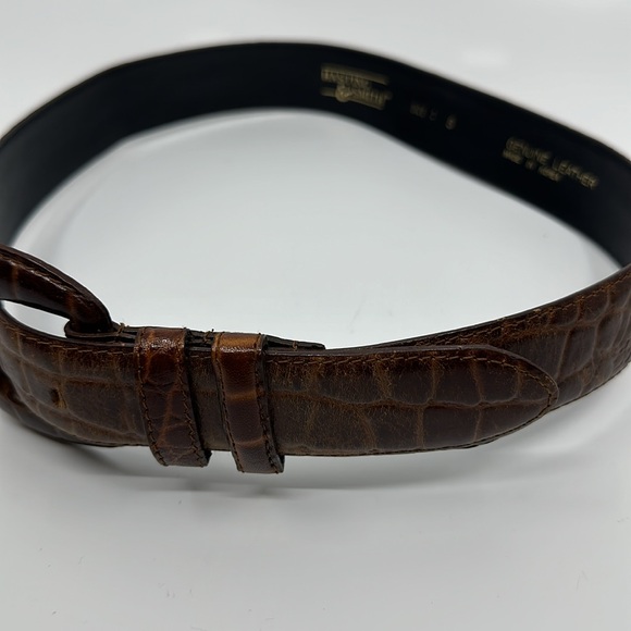 Hasting & Smith brown embossed genuine leather belt, Sz Small - Picture 4 of 8